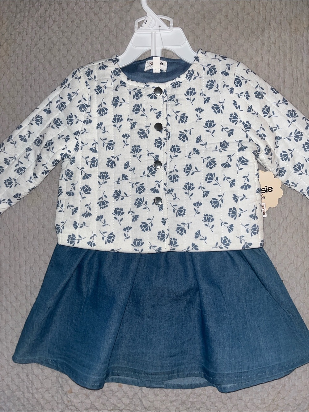 Baby Girl Denim & Quilted Jacket Set